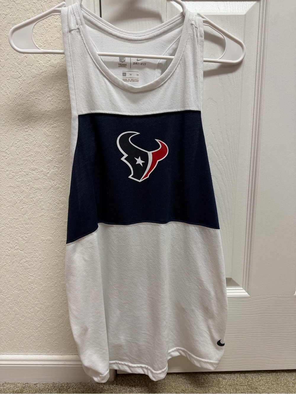 Nike White and Navy Houston Texans Tank Top